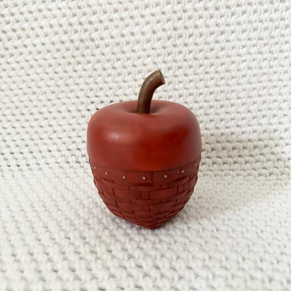 Longaberger Collectors Club Red Delicious Apple Basket Votive Trinket Box 2007